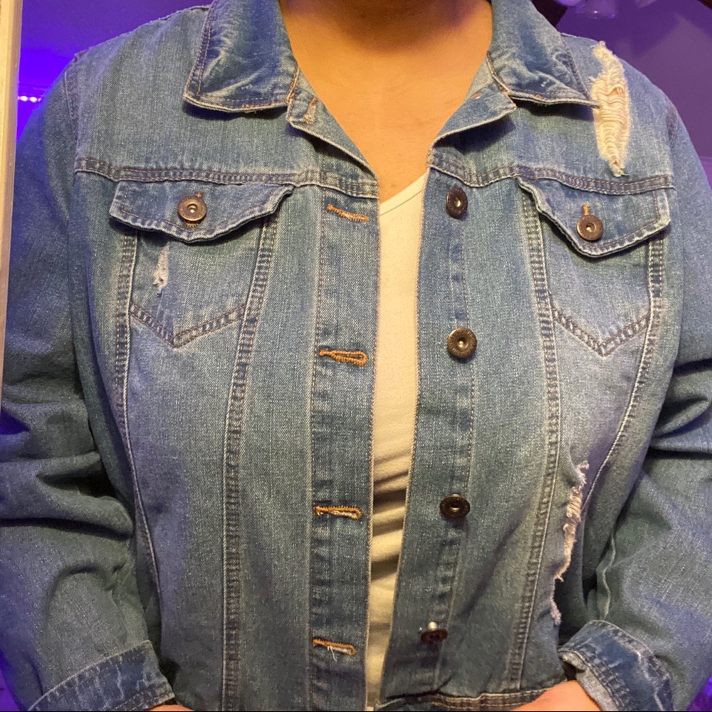 Denim Ripped Jacket - Picture 2 of 5